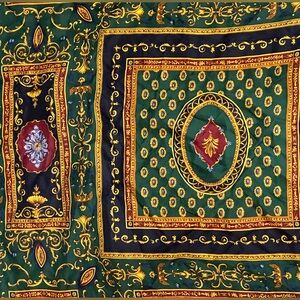 Elegant vintage Green and Yellow Scarf